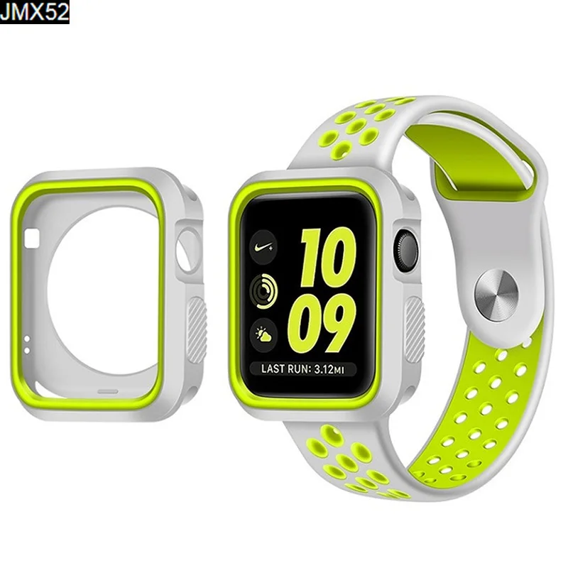 Силиконовый ремешок+ чехол для Apple Watch 5 4 3 2 1 чехол для Iwatch 38 мм 40 мм 42 м 44 мм ремешок для Apple Watch аксессуары - Цвет ремешка: C