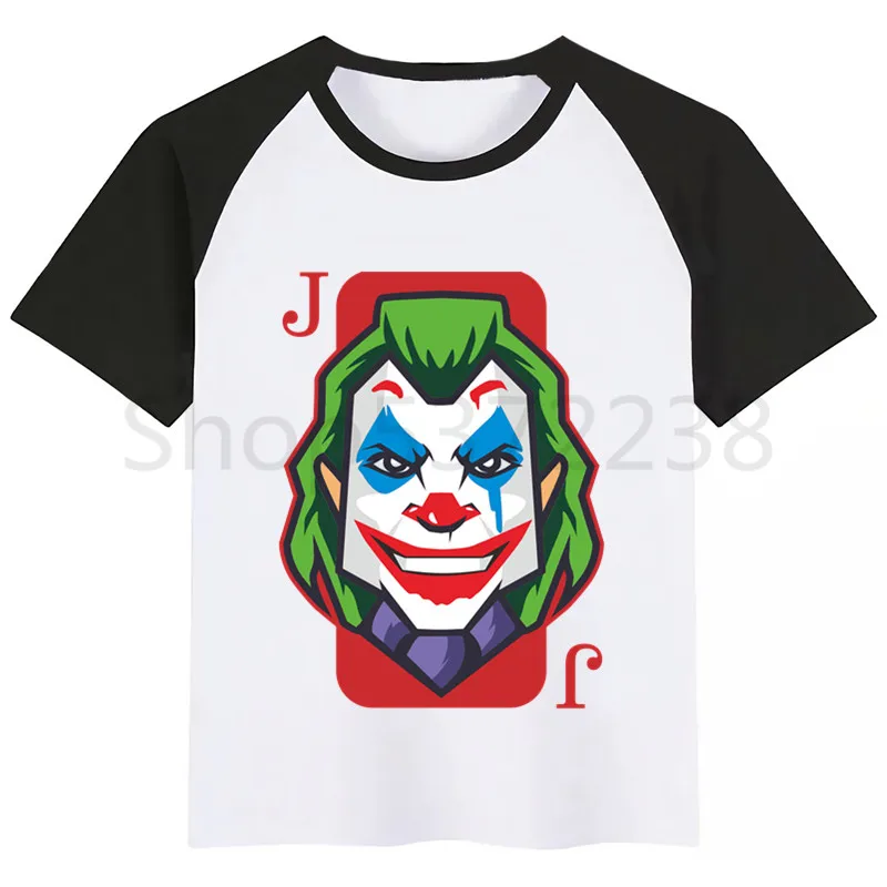 Joker Joaquin Phoenix/Новинка; футболка для мальчиков; рубашки для девочек с милым рисунком; удобная детская футболка с короткими рукавами; Одежда для мальчиков и девочек - Цвет: BlackC