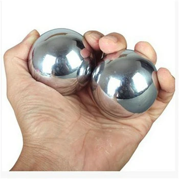 

2pcs 50mm Solid Iron Stainless Ball Baoding Exercise Hand Muscle Relaxation Pressure Massage Ball Fitness Health with Retail Box