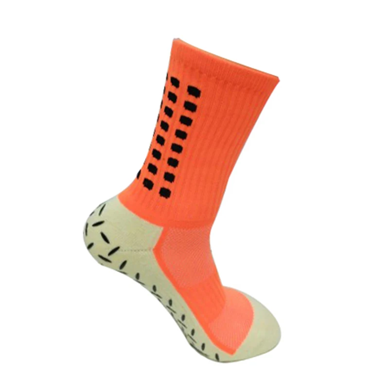 Anti Slip Soccer Socks Cotton Football Men Socks Calcetines The Same Type As The Trusox New Super Soft H6 - Цвет: Orange