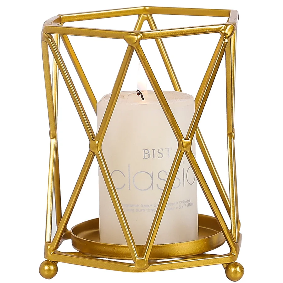 Nordic Style Wrought Iron Geometric Candle Holders Dining Table Wrought Iron Geometric Candle Holders