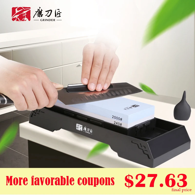 

GRINDER 240/2000 mesh double-sided domestic knife sharpener for kitchen grindstone whetstone large size and specification-TG8224
