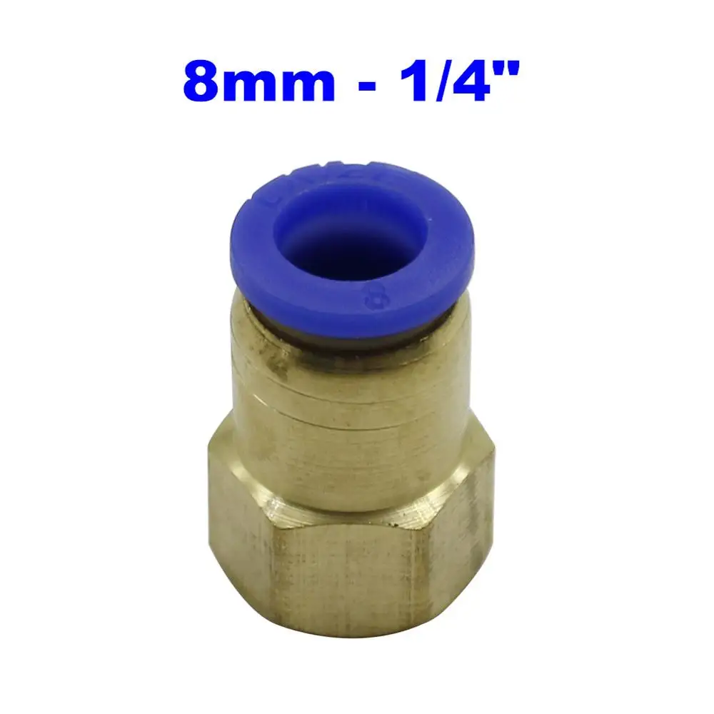 8mm - 1I4 inch Air Pipe Fitting 10mm 12mm 8mm 6mm 4mm Hose Tube 1/8" 3/8" 1/2" 1/4" Female Thread Brass Pneumatic Straight Connector PCF type - Цвет: 8mm - 1I4 inch