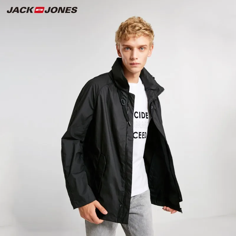 JackJones осенний мужской светильник Повседневная куртка с капюшоном 218321568 - Цвет: Black
