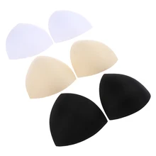 Acessórios de roupa de banho acolchoado inserções femininas espuma triângulo esponja almofadas no peito copos sutiã peito inserções de biquíni peito almofada