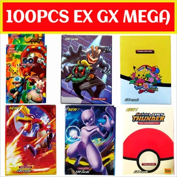 

100PCS/Box Pokemon Cards EX GX Mega Flash Cards New Without Repetition Collectible Trading Card Set Child Toy Gift