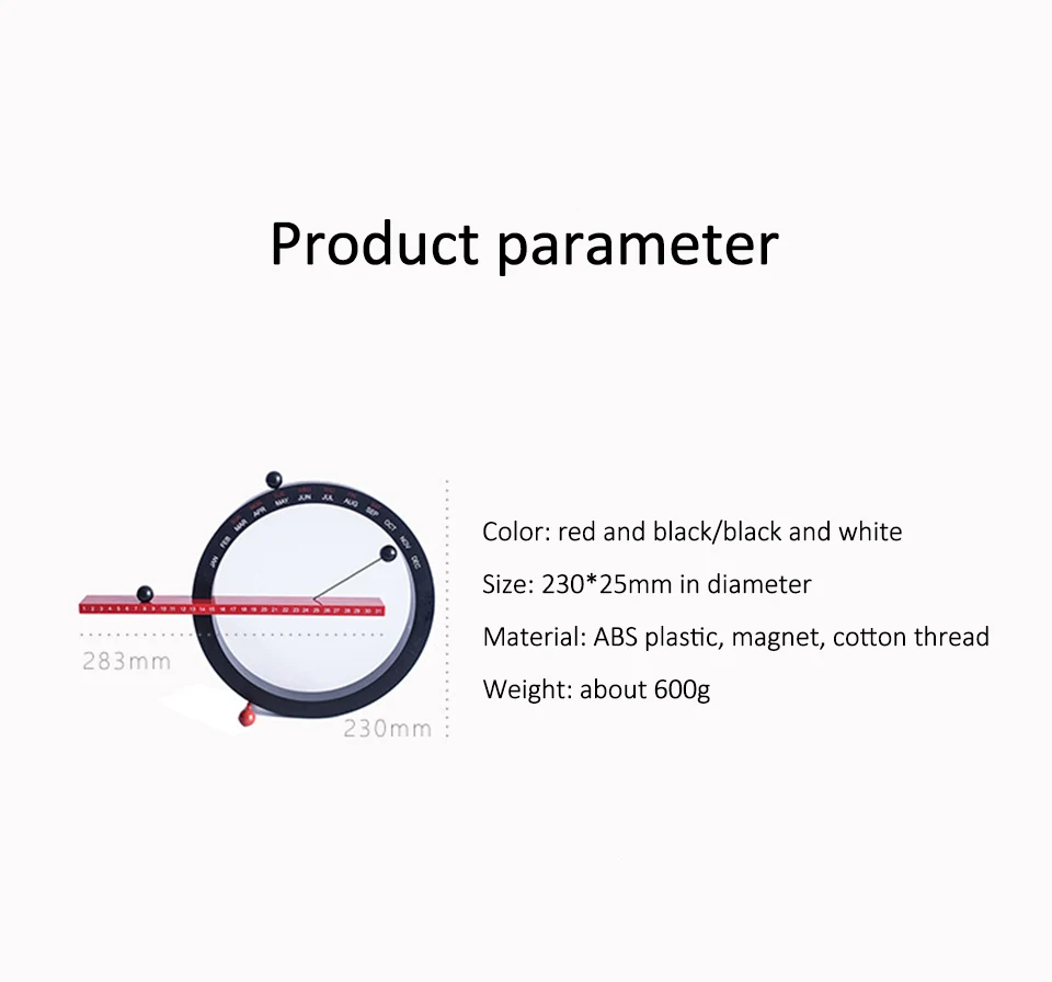 Creative Magnetic Ball Clock Perpetual Wall Calender description image 15