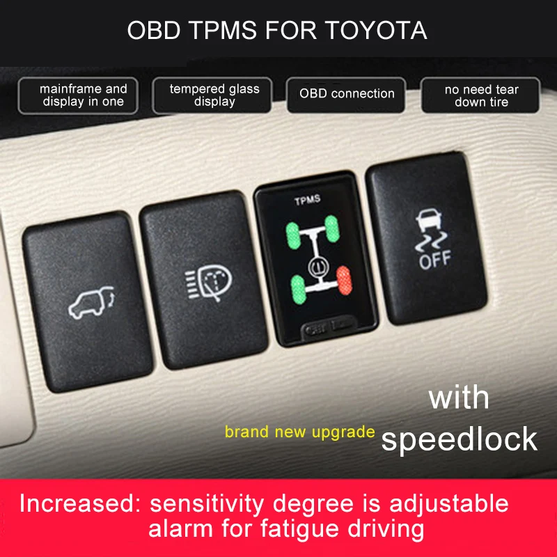 Автомобиль OBD TPMS ЖК шина давление speedlock для Toyota fortuner/Hilux 2016 2018|Датчик давления в