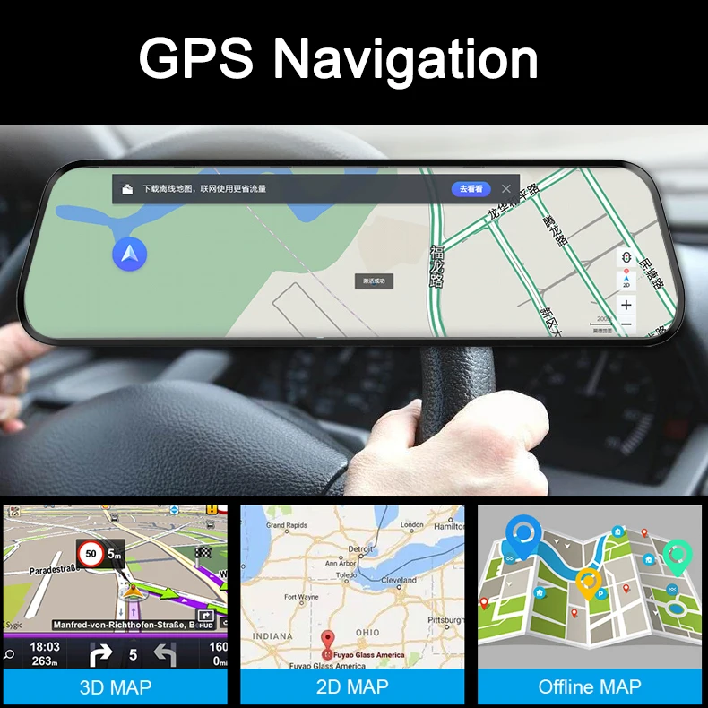 Android 8,1 Автомобильный видеорегистратор Камера 4G ADAS 10 дюймов поток медиа зеркало заднего вида 1080P WiFi gps видеорегистратор регистратор видео dvr рекордер