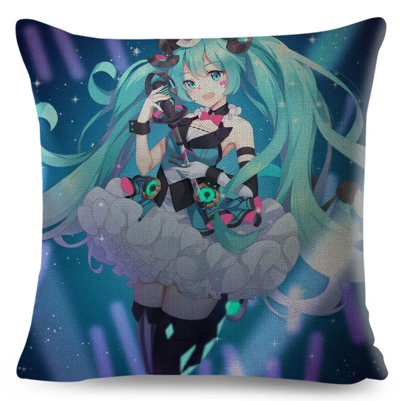 VOCALOID Hatsune Miku музыкальная подушка для девочки чехол для дивана дома автомобиля Мультяшные подушки Чехлы 45x45 см декор наволочки Чехлы на подушку - Цвет: 19