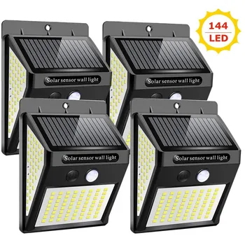 

144 LED Solar Light Outdoor Solar Lamp PIR Motion Sensor Wall Light Waterproof Solar Powered Sunlight for Garden Decoration