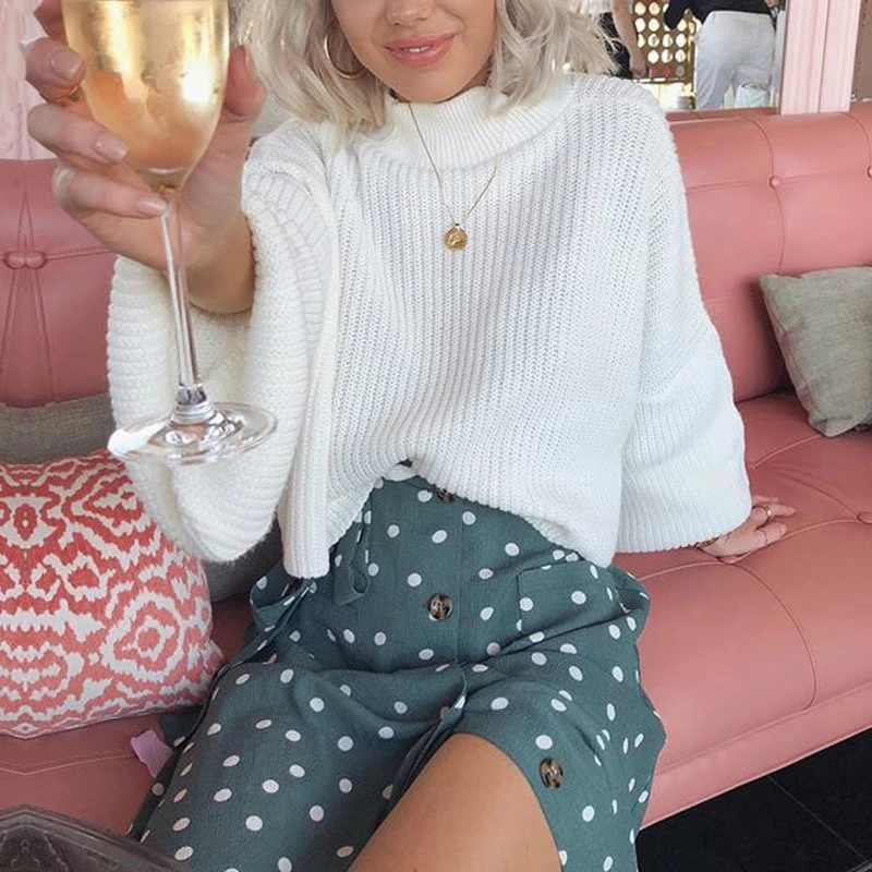 

Свитер Hirsionsan с рукавами-фонариками для женщин, новинка 2023, мягкие свободные осенне-зимние вязаные свитера, элегантные женские укороченные пуловеры, топы