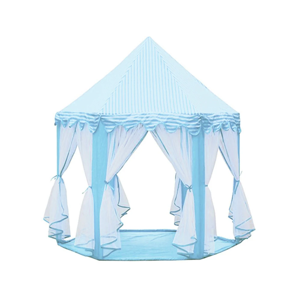 Портативная детская палатка принцессы для девочек, детская игровая палатка с шариками для бассейна, детская складная Пляжная палатка с маленьким замком для девочек - Цвет: WJ3003B
