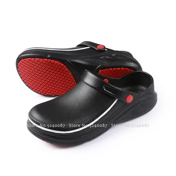 男性の高品質レストランホテルトップシェフキッチンワーカーシューズ黒ノンスリップ防水耐油男性調理靴靴