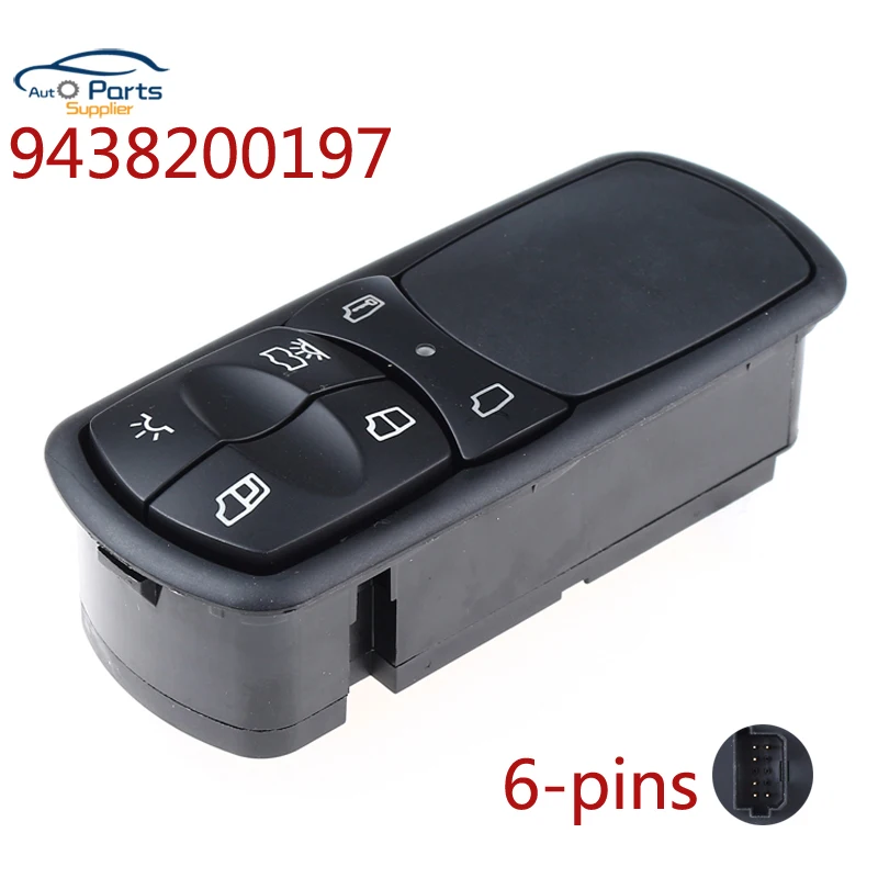 Nuovo Interruttore Di Controllo Principale Dell'Alzacristallo Elettrico 9438200197 Per Camion Mercedes-Benz Actros Mp1 Mp2 A9438200197