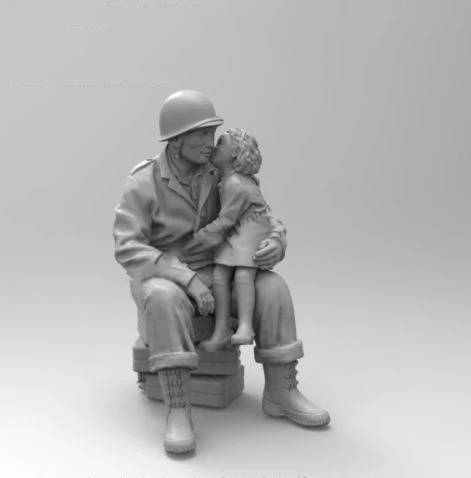 1/35 Современная Неокрашенная девушка на коленях модель воина из Смолы