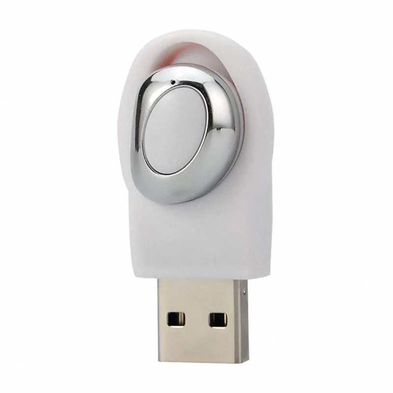 USB Bluetooth наушники мини M18 с магнитной зарядкой USB зарядка скрытый невидимый наушник микро мини беспроводная гарнитура - Цвет: white