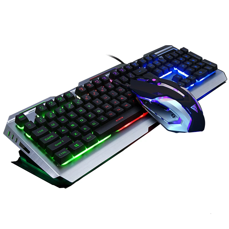 

Mechanical Keyboard Gaming Gamer Computer Keypad 3200 DPI Mouse For PC Laptop Gamer Breathing Light Wired Keyboard Mouse Combos