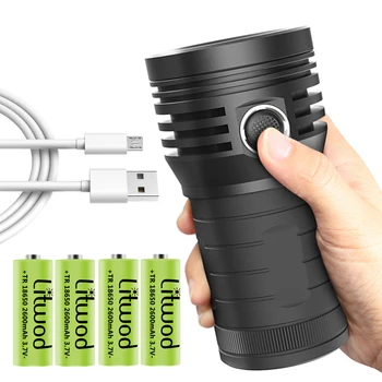 

Rechargeable 18650 3 XHP90.2 Super Powerful LED Tactical Flashlight 3 Mode Torch USB Lamp Linterna white light Ultra Bright