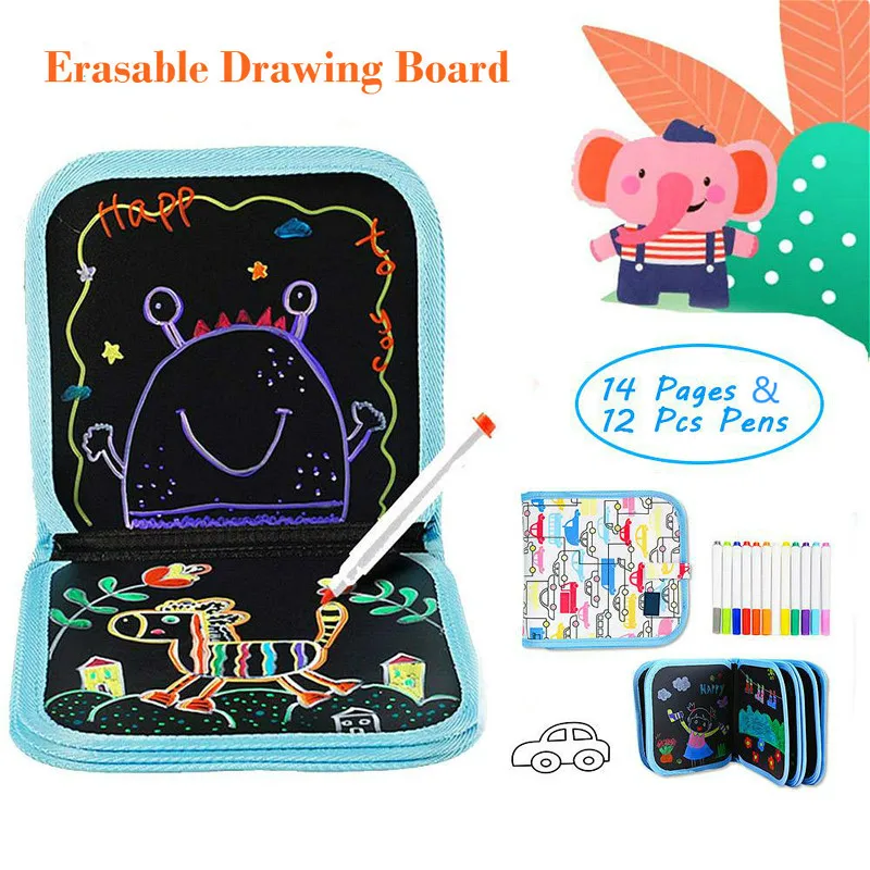 

Children's Erasable Drawing Pad Book Coloring Graffiti Writing Whiteboard Water Chalk Painting Drawing Board for Kids Toys Gifts