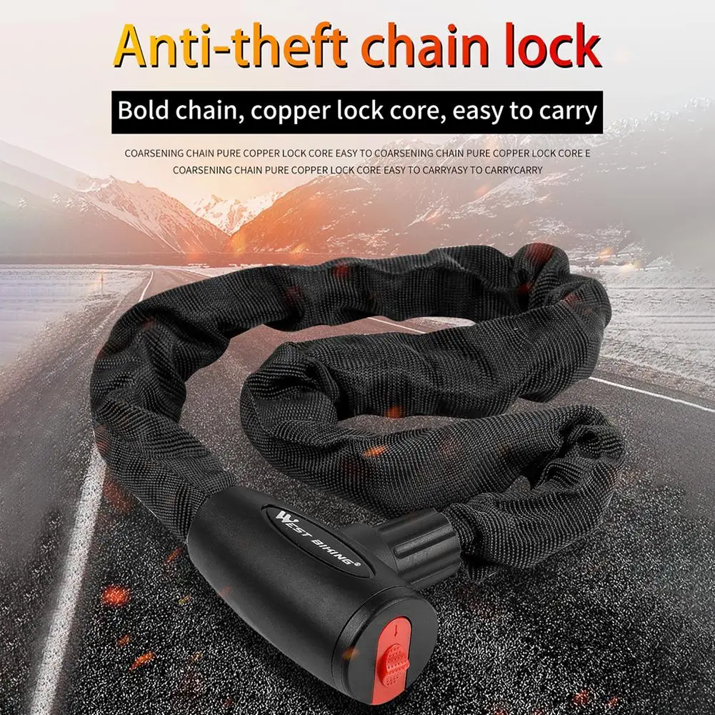 

Chain Lock Alloy Steel Anti-theft Wear-resistant Dislocated Lock Core Chain Lock For Bicycles Mountain Bikes Scooters