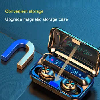 

F9-10 TWS Wireless Bluetooth 5.0 Earphone Touch Control Headset With 9D Display Micphone Charge Box Headphone LED Stereo D3T3