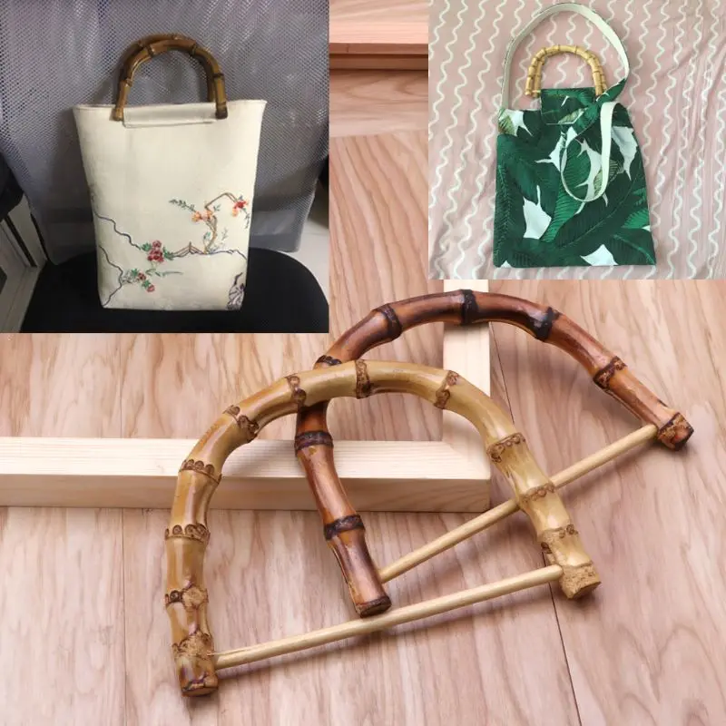 

1Pc D shape Bamboo Handle for Handmade Handbag DIY Tote Purse Frame Making Bag Hanger 11cm