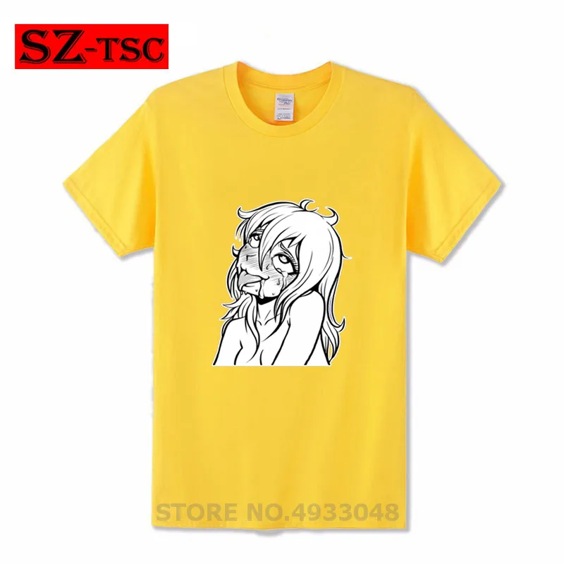 Мужская футболка Hentai Girl Ahegao хлопковая Футболка в японском стиле с короткими