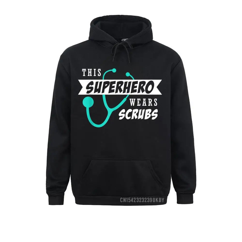 This Superhero Wears Scrubs Doctor Nurses Week Gift T-Shirt__A9890 Long Sleeve Hoodies  Men Sweatshirts Customized Clothes Rife This Superhero Wears Scrubs Doctor Nurses Week Gift T-Shirt__A9890black