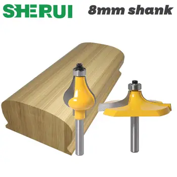 

2PC 8mm Shank Thumbnail & Beaded 2 Bit Handrail Router Bit Set Line knife Woodworking cutter Tenon Cutter for Woodworking Tools