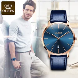 OLEVS reloj analógico de acero inoxidable para hombre, accesorio de pulsera de cuarzo resistente al agua con calendario, complemento masculino de marca de lujo con diseño clásico y diseño moderno, perfecto para negocios