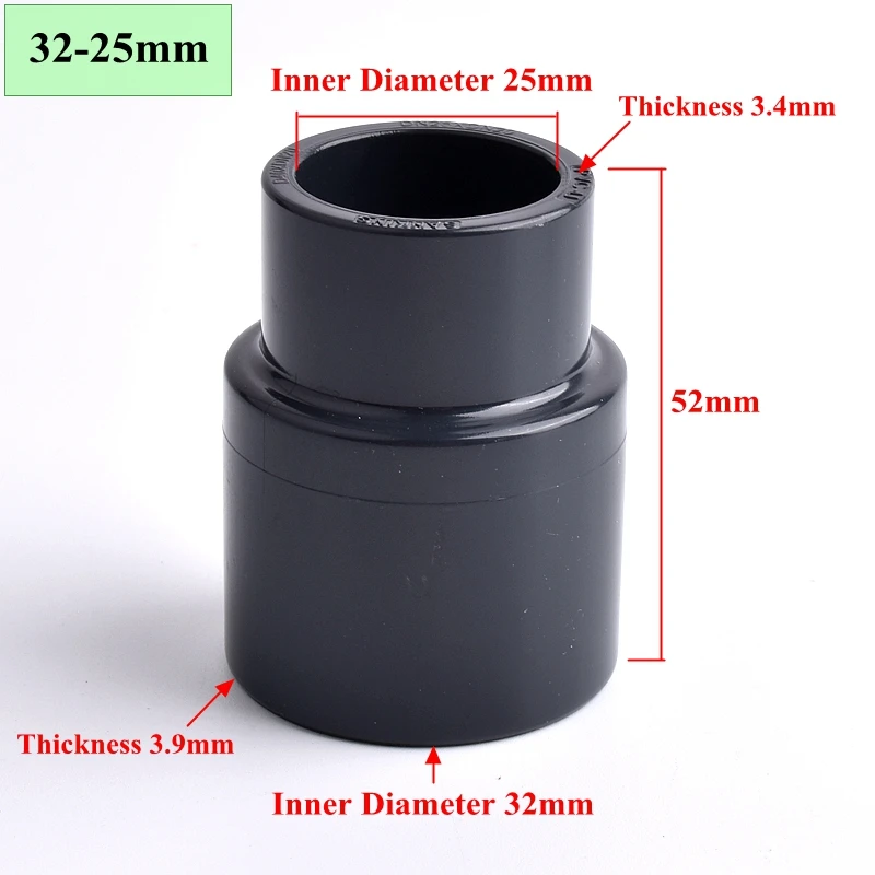 25~40 To 20~32mm UPVC Pipe Reducing Connector Irrigation System Hydroponics Frame Aquarium Fish Tank Elbow Socket Joint 