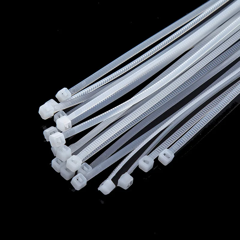 100 Pcs ABS Plastic Cable Ties Zip Fasten Wire Wrap Strap Fastening Multi-function automatic locking tie