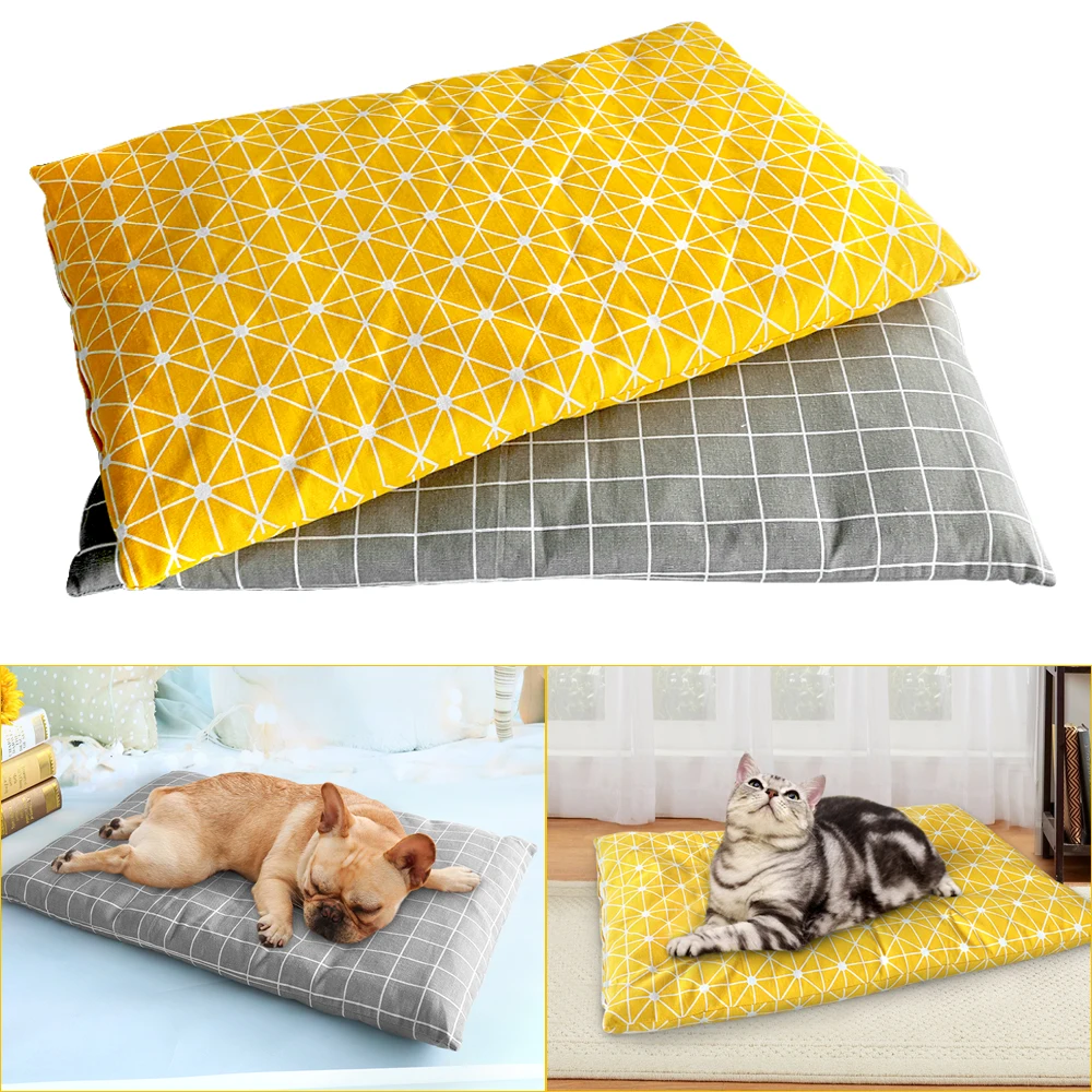 

Dog Mat Beds for Small Medium Large Dogs Cats Winter Pet Puppy Bed Sofa Products Dog Cat Sleeping Pad Cushion Grey S M L XL