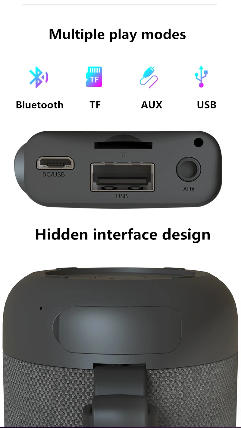 Портативный Bluetooth динамик автомобильный Открытый водонепроницаемый беспроводной усилитель стерео музыка 3D объемный звук Поддержка FM TF карта Aux вход