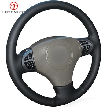 

LQTENLEO Black Genuine Leather DIY Hand-stitched Steering Wheel Cover For Suzuki Grand Vitara 2006-2014