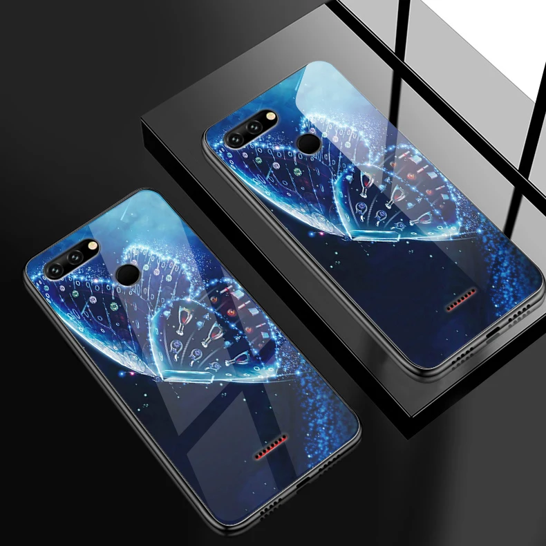 Чехол для телефона Xiaomi Redmi 5A 6A S2 GO Plus закаленное стекло ЧЕХОЛ ДЛЯ Vivo Z5X IQOO NEX AS S1 Pro изображения бабочки и цветка оболочки - Цвет: W323