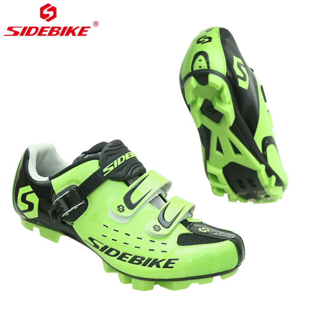Sidebike/Обувь для велоспорта MTB, профессиональная обувь для верховой езды с замком, износостойкая, противоскользящая, дышащая, для спорта на открытом воздухе, Мужская велосипедная обувь - Цвет: green