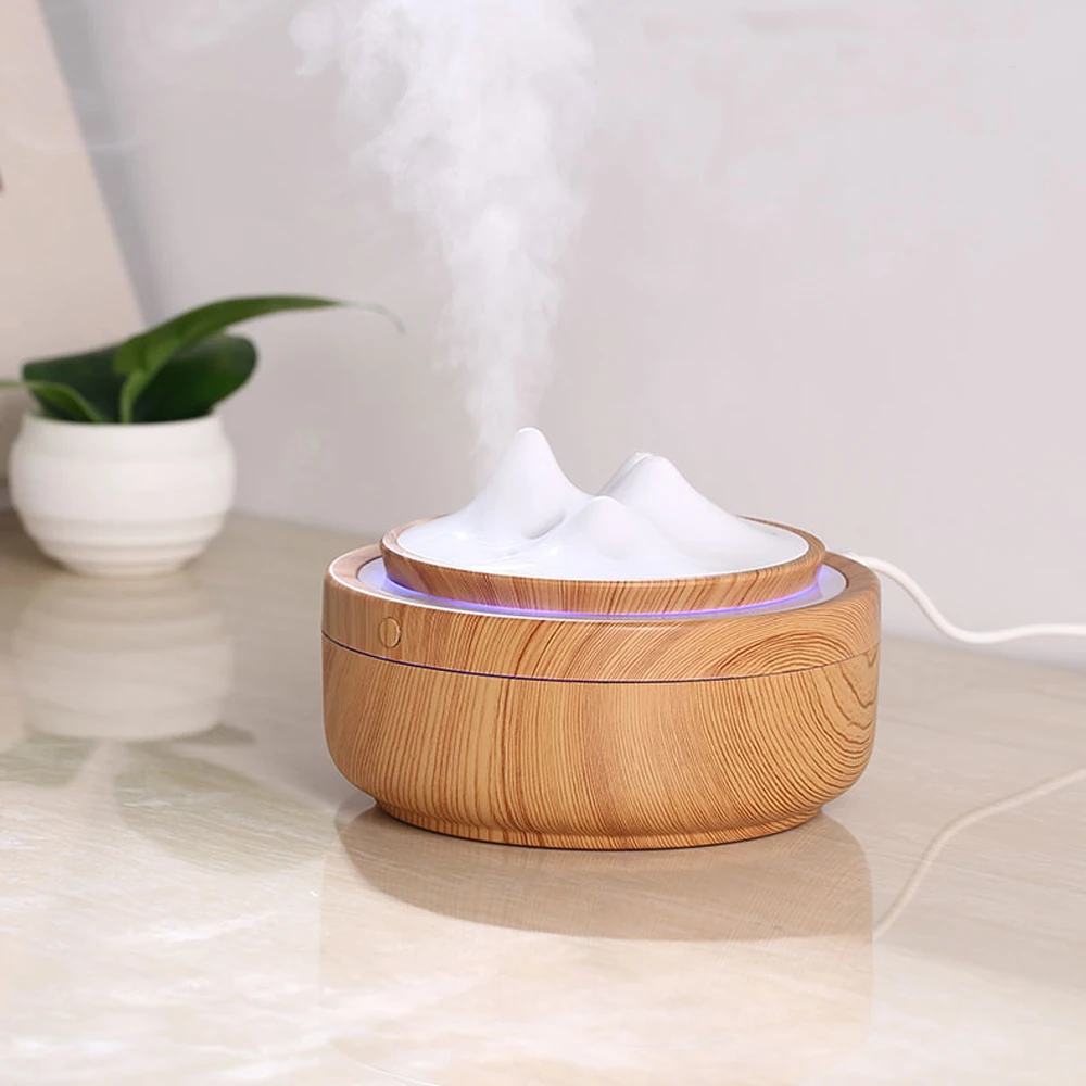 Ультразвуковой увлажнитель воздуха Wood Grain 300 мл горный дизайн цветная лампа