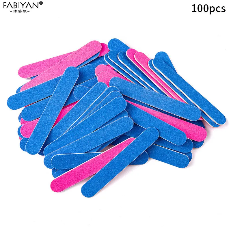 100Pcs PB 8.5cm 100 шт./партия, наждачная пилка для ногтей, буферный блок, блестки, УФ-Гель-лак, шлифовальный аппарат для маникюра, педикюра, инструмент 180/240 с двойными бортами - Цвет: 100Pcs PB 8.5cm