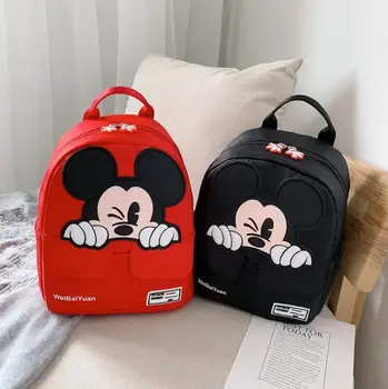 

Disney Backpack Cute School Bag for Girls Mickey Mouse Cartoon Children Bags Cute Kindergarten Travel Portable Bag