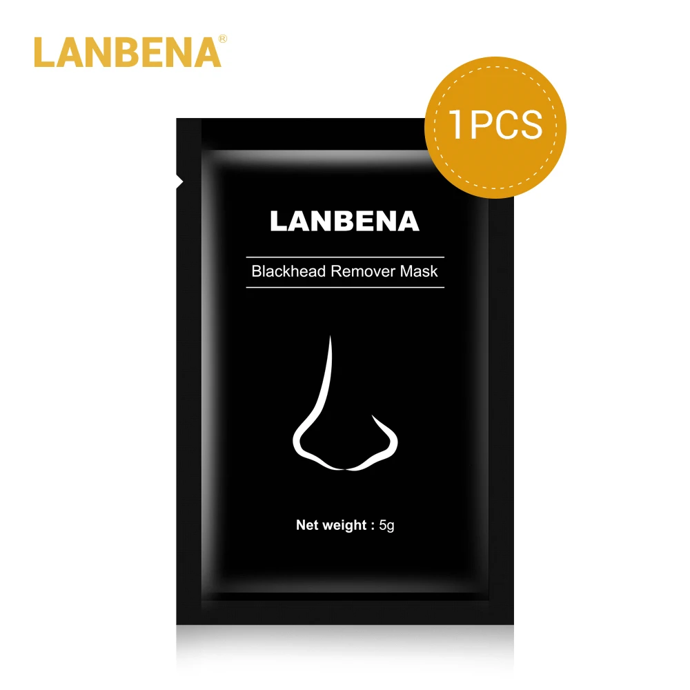 1pc LANBENA, черная маска для удаления черных точек на носу, уход за лицом, лечение акне, Очищающая маска, полоска пор, уход за кожей, Очищающая маска, контроль жирности - Цвет: 1pc