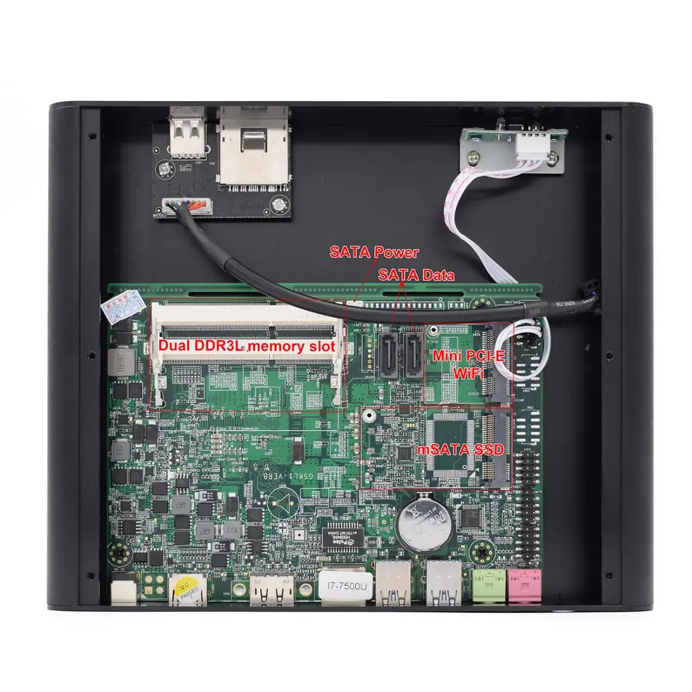 Hystou Intel Core i7 Мини ПК игровой 7500U 6500U 6600U безвентиляторный ITX чехол Wind10 HTPC TV Box Kodi мини