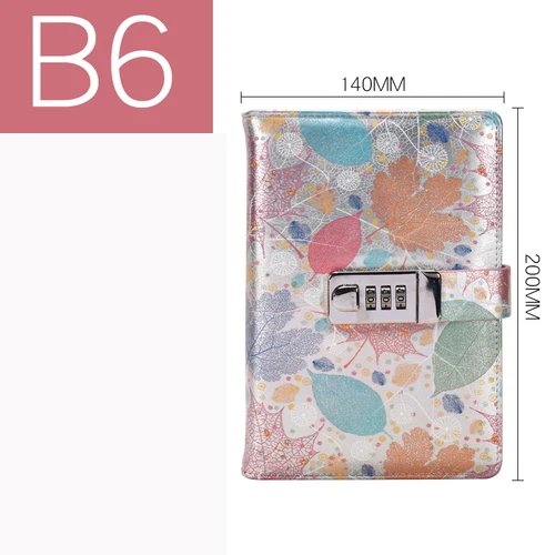 B5 KOREA Notebook Passaword book with Lock Creative School Office Stationery Personal Diary Journal Cover Planner - Цвет: F