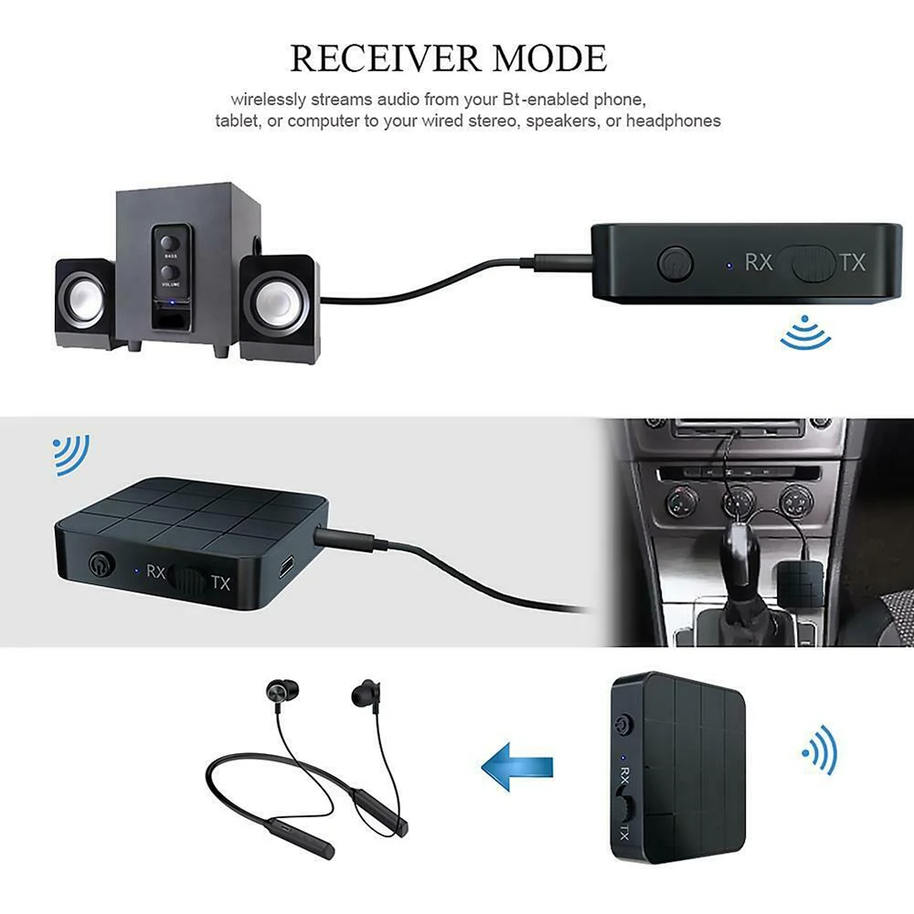 2 в 1Bluetooth 5,0 4,2 аудио приемник передатчик беспроводной Bluetooth RCA 3,5 мм разъем AUX стерео адаптеры для автомобиля ТВ Аудио ПК