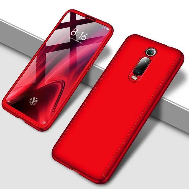 Красный 360 полный защитный чехол для телефона для Xiaomi CC9 CC9E Mi9T 9 8 A2 Lite чехол для телефона Redmi Note 7 5 K20 Pro 7A 6A 5A GO противоударный чехол - Цвет: Красный
