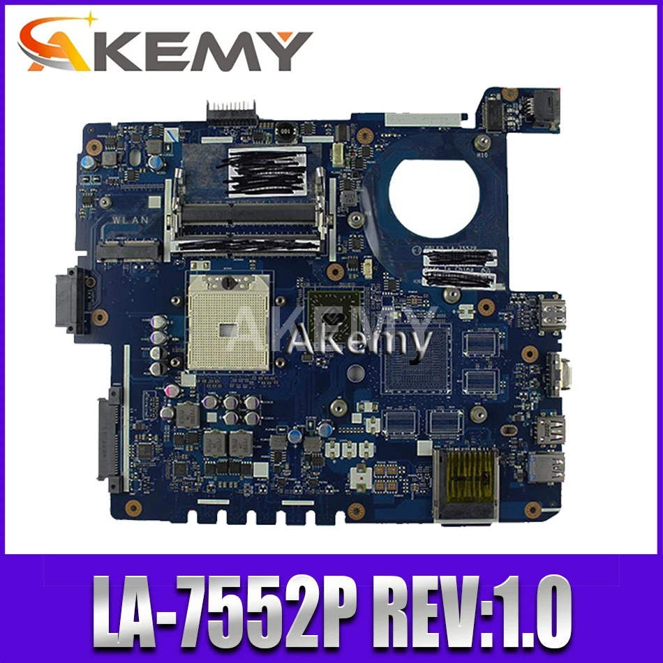Akemy K53Z Laptop motherboard For Asus K53TA K53TK K53T K53 K53Z Test original mainboard LA-7552P REV:1.0