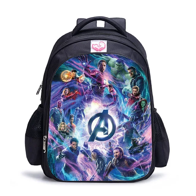16 Inch Hulk Iron Man Children School Bags Orthopedic Backpack Kids School Boys Girls Mochila Catoon Bags - Цвет: photo color