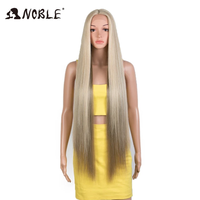 Noble Lace Wigs For Black Women Straight Wig Synthetic Lace Wig 38 Inch Ombre Blonde Lace Wig  Cosplay Synthetic Lace Wig DYA16A--613F