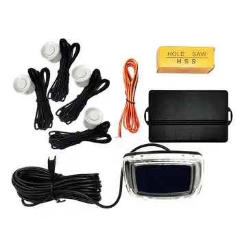 

Reversing Sensor LCD Blue Screen Display Radar Buzzer Car Parking Reverse Backup Radar Monitor System Kit With 4 Sensors